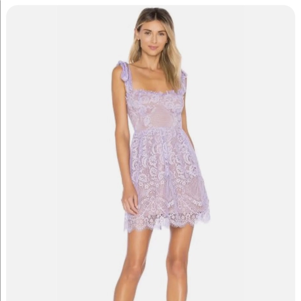 For Love & Lemons Purple Lace Dress. New without tags. From Revolve. Large.